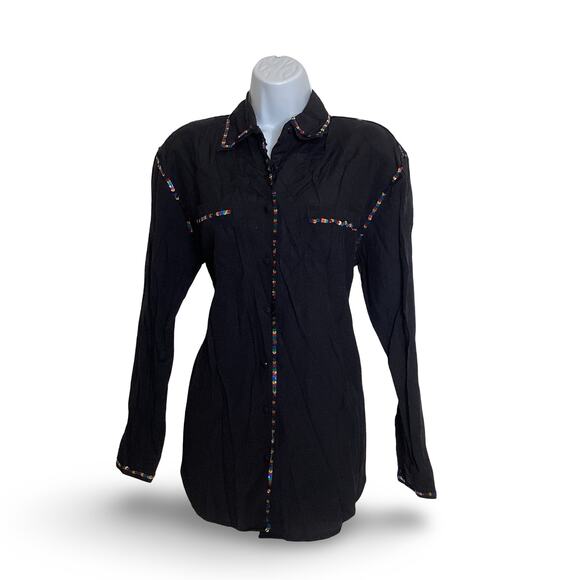 Vintage Jordan Sequin Trim Button Down - Picture 1 of 6